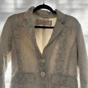 Elegant Cream and Gray Women's Blazer